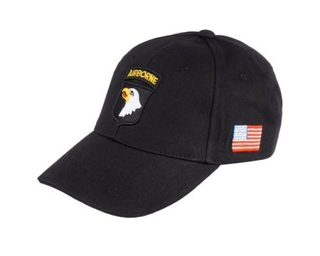 Baseballmütze US „Airborne“ – 100 % Baumwolle, schwarz